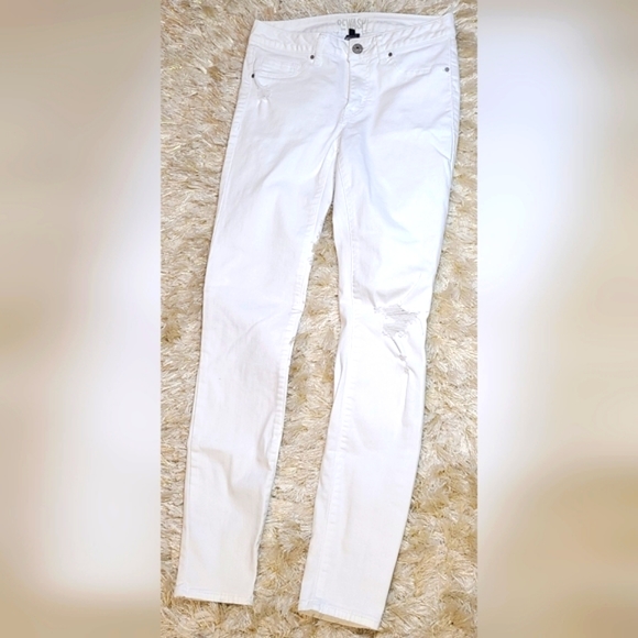 Rewash Denim - Women's White Denim Fitted Jeans Size 5/27